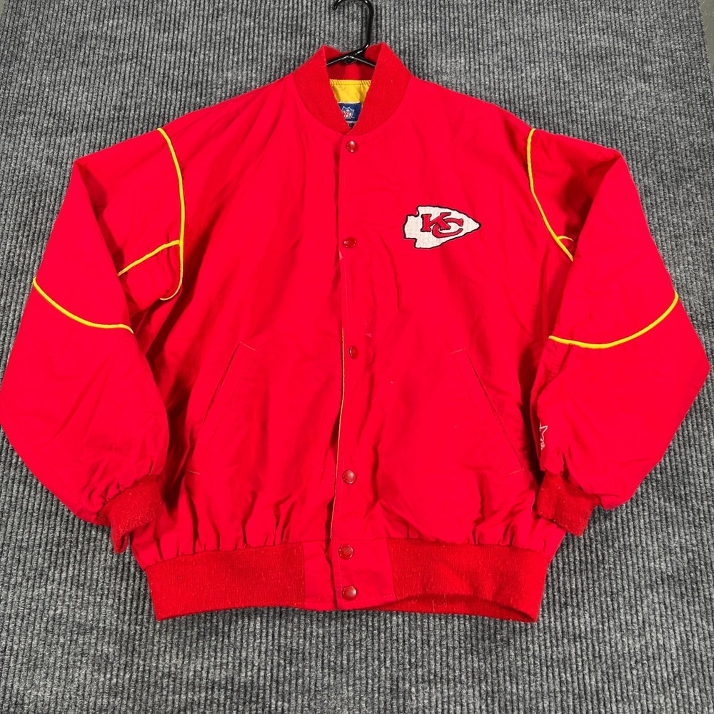 Vintage Kansas City Chiefs Starter Jacket Mens Large Red Long Sleeve NFL